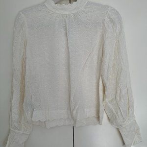 BCBGeneration, Cream eyelet blouse, size Small
